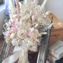 ウェディングブーケXLサイズ プリザーブドフラワー ドライフラワー 前