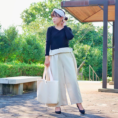 特集掲載】サイズフリー ハーフリネンのタイパンツ(漁民パンツ)ワイド  