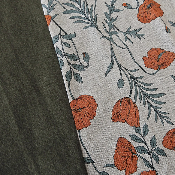 ウールとコットンリネンの冬のワイドパンツ タイパンツ(漁民パンツ)：ポピーグレージュ【サイズフリー】 5枚目の画像