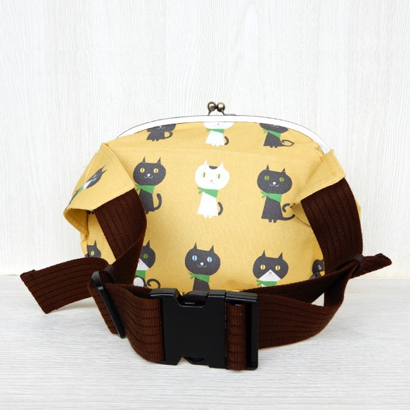 Gamaguchi BIG腰包（臀袋）/貓：黃色 第3張的照片