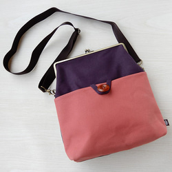 光！雙色錢包單肩包：紫色x粉色 第2張的照片