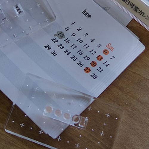 日曜日可変カレンダースタンプ -貼ってはがせるフォトポリマー製クリア