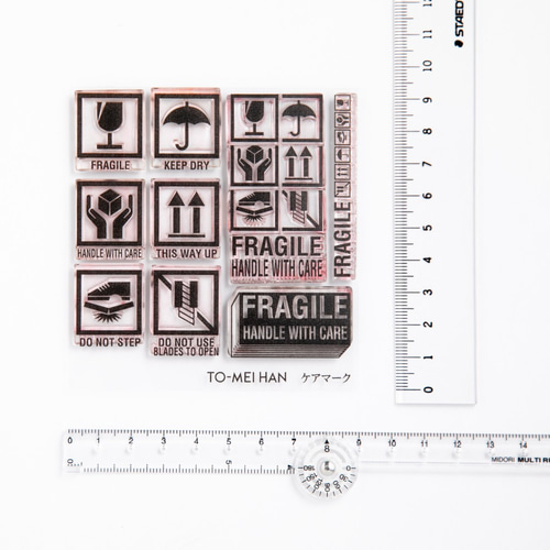 ケアマークのクリアスタンプ -貼ってはがせるフォトポリマー製クリア