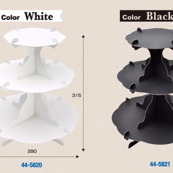 円形イベントディスプレイ紙製什器 3段テーブル ブラック 3枚目の画像