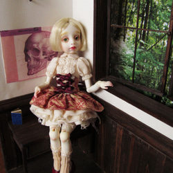 人形服「赤いコルセットスカートのセット」 6枚目の画像