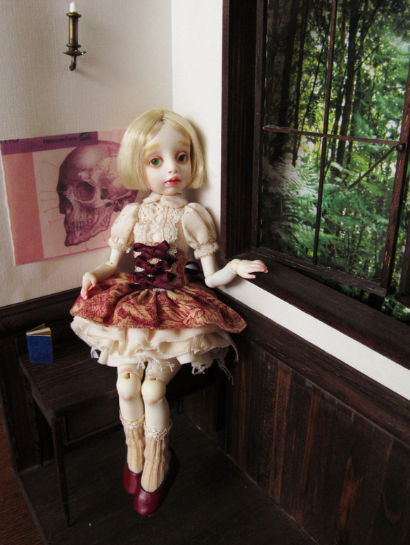 人形服「赤いコルセットスカートのセット」 6枚目の画像