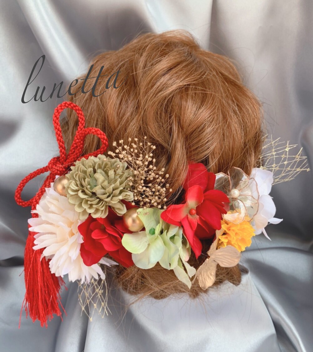 成人式　成人式前撮り　結婚式　髪飾り　ヘッドピース　白無垢　色打掛　卒業式　袴　アメリカンフラワー