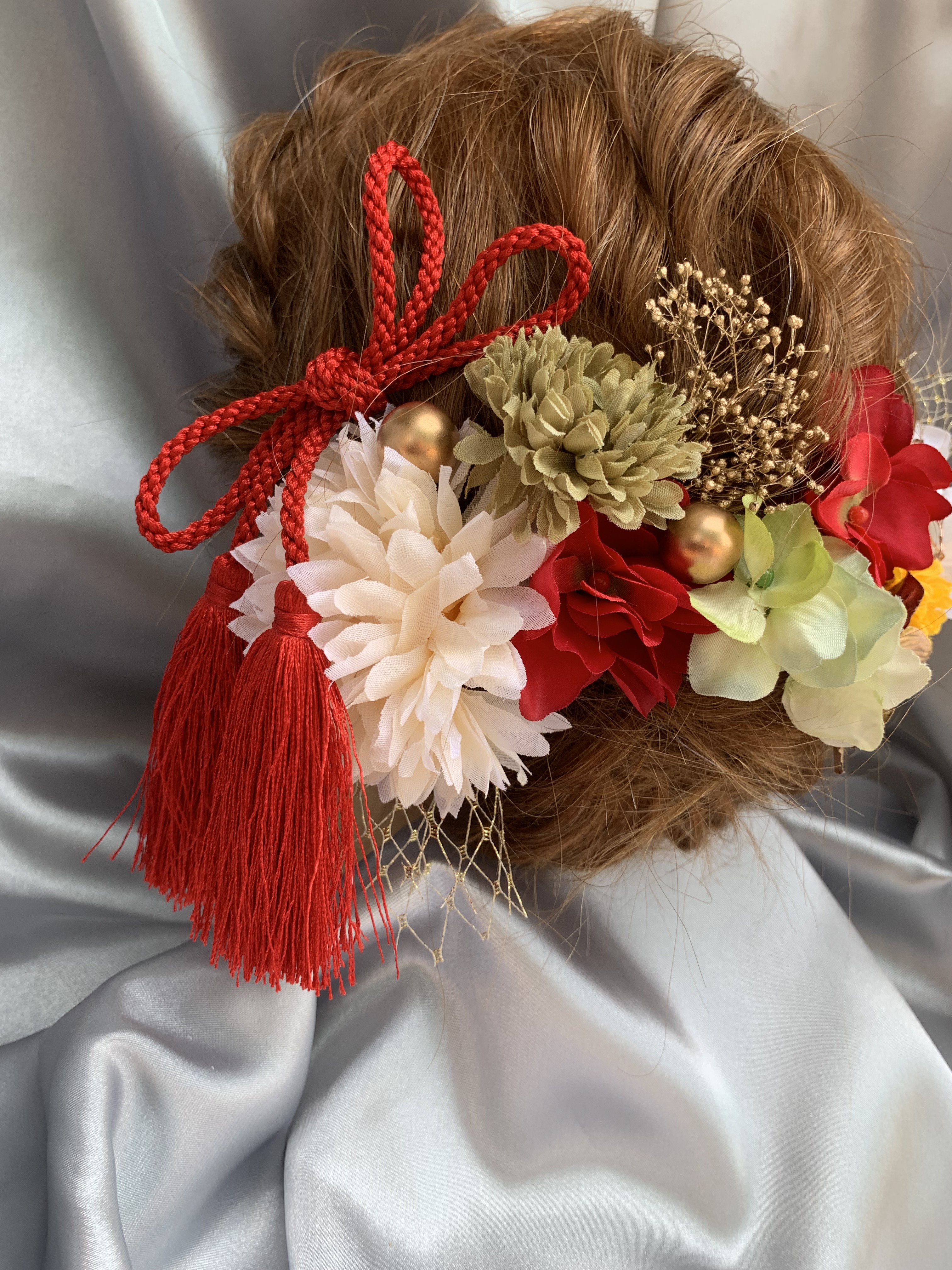 成人式　成人式前撮り　結婚式　髪飾り　ヘッドピース　白無垢　色打掛　卒業式　袴　アメリカンフラワー