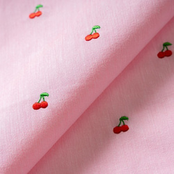 c's moons★様　確認用　いちご　ピンク　さくらんぼ　ランチョンマット　他 刺繍生地 【さくらんぼ/ピンク/ポップ】 カットクロス 綿ポリ