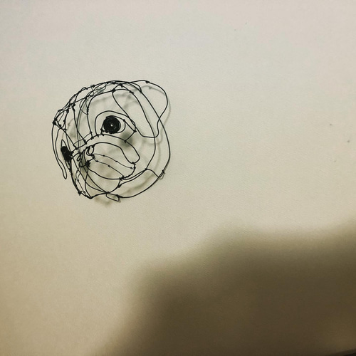 ワイヤーアート パグ 犬 ワイヤークラフト 立体 立体・オブジェ 深雪