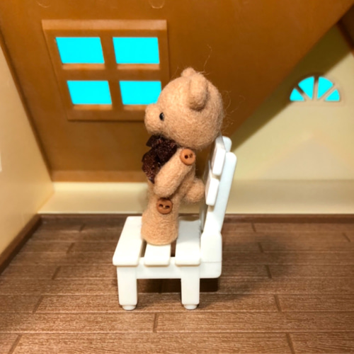 羊毛フェルト ミニ テディベア(No.1)ハンドメイド ブライスや