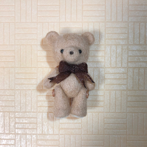 羊毛フェルト ミニ テディベア(No.1)ハンドメイド ブライスや 羊毛フェルト ミニ テディベア(No.1)ハンドメイド ブライスや