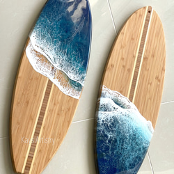 レジンアート　サーフボードパネル　海アート　オーシャンアート Leaf Edgez Ocean Resin art（オーシャンレジンアート