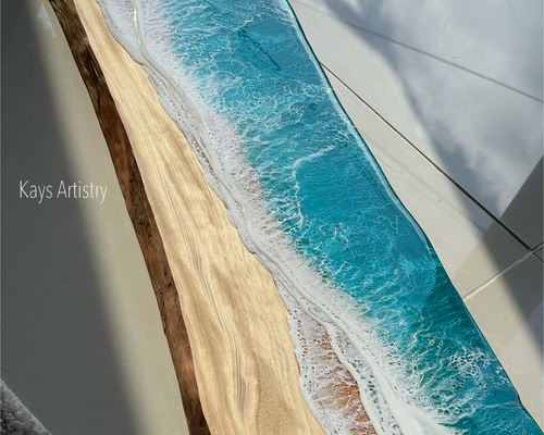 ホームデコ】琉球松オーシャンアート/Home Decor エメラルドグリーン