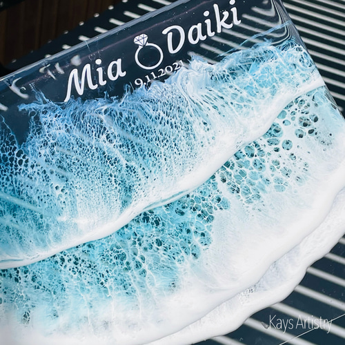 レジンアート【波のクリアパネル】アクリルパネル海アートウェディング