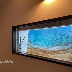 レジンアート【波のクリアパネル】大判32cm×54cm 受注制作 5枚目の画像