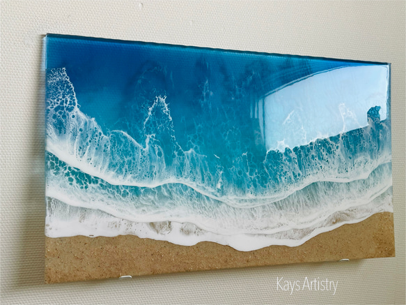 レジンアート【波のクリアパネル】大判32cm×54cm 受注制作 3枚目の画像