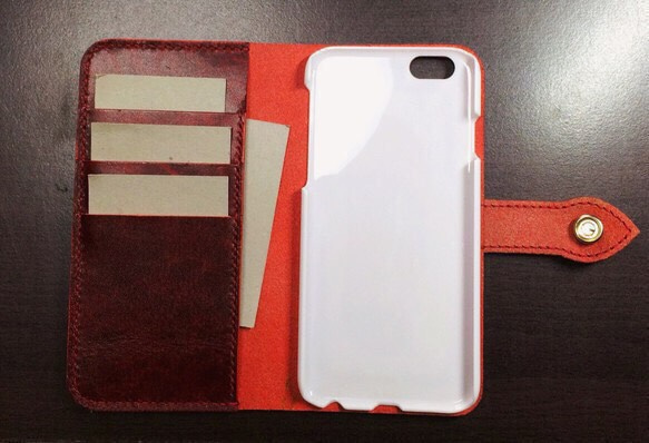 “皮革飾品Rugato”iPhone6​​ / 6S case，紅色925純銀皮套 第3張的照片