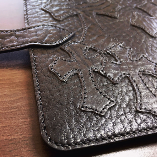 本革 レザーパッチ クロス xyzオリジナル 大 ワッペン・アップリケ