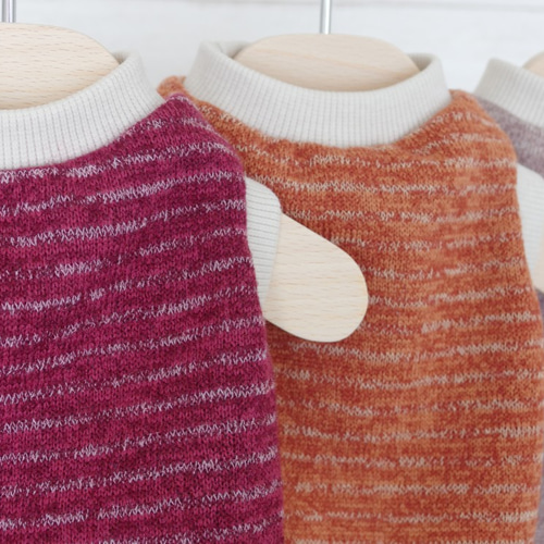 カラー裏毛ニット　犬の服 犬服 【Sサイズ】 ふんわり裏起毛ニット生地 カラー：ワイン