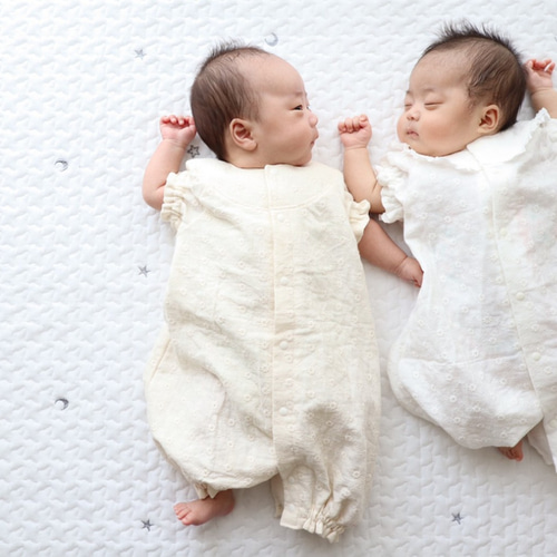 再販74】お花刺繍ダブルガーゼ 半袖2wayオール ベビー服 rui.luv 通販