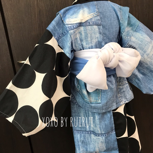 デニム生地フリル浴衣 デニム生地フリル浴衣