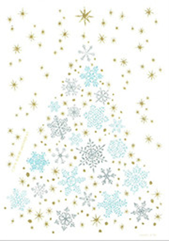 ウォールステッカー「消臭抗菌・雪のクリスマスツリー」 HWS-476 8枚目の画像