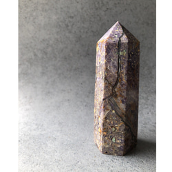 【1点もの】オパライズド・フローライト　六角柱/opalized fluorite point 4枚目の画像