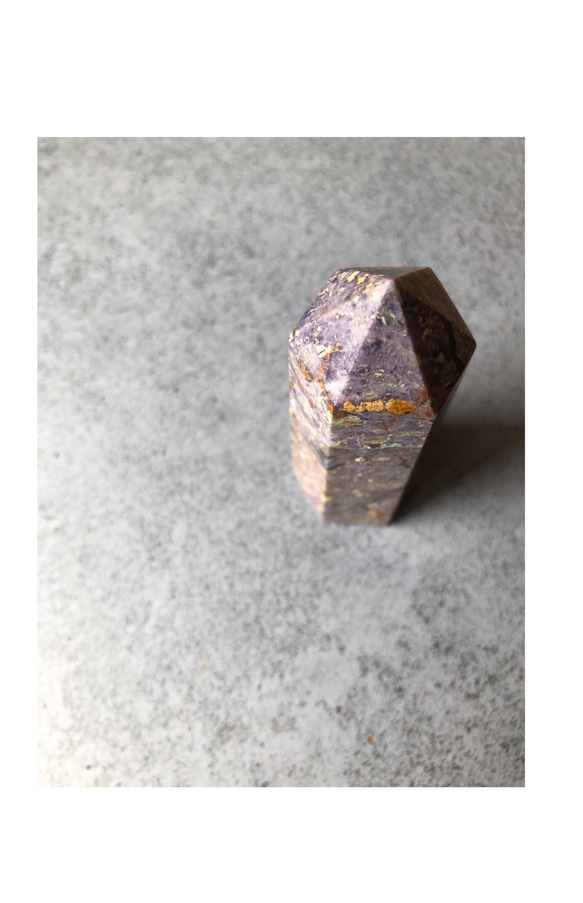 【1点もの】オパライズド・フローライト　六角柱/opalized fluorite point 5枚目の画像