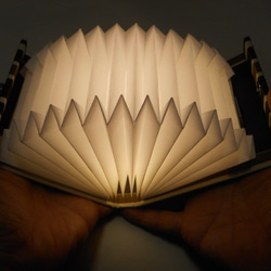 ブック型ライト「Shell-Light」～麻混・英文字 1枚目の画像