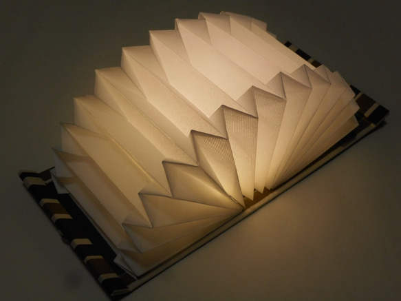 お手持ちの生地、ハンカチ、スカーフで、オリジナルのブック型ライト「Shell-Light」を作ります。 3枚目の画像