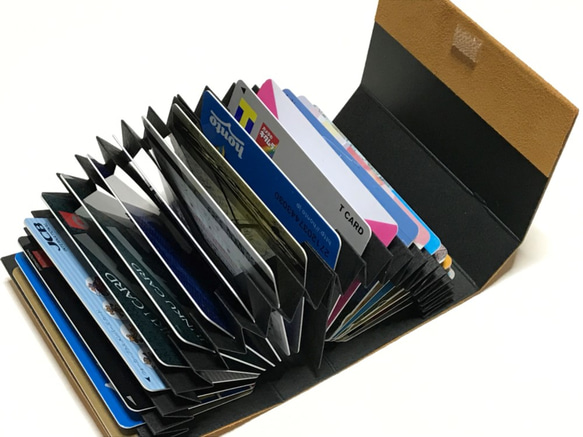 蛇腹型カードケース／JAVA-CARD-CACE20／スエード　ライトブラウン 2枚目の画像