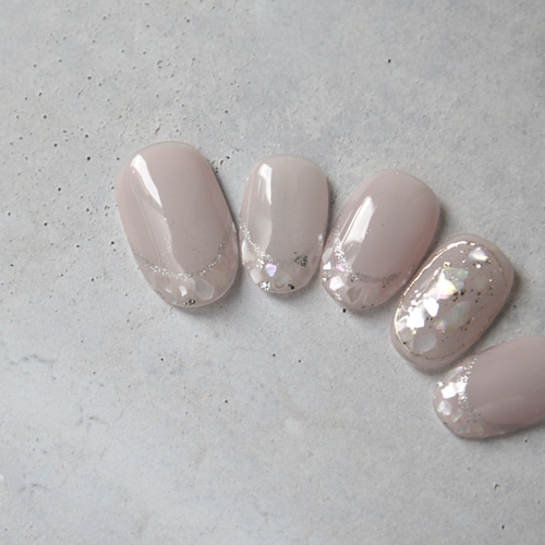 44))ネイルチップ 韓国ネイル シンプル フレンチガーリー ホワイト シルバー ネイルチップ フレンチ ガーリー ワンホン 韓国 シンプル ネイル