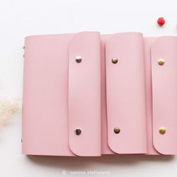 カラーレザーカバー付きノートブック Pink 色（キーホルダーを含む） 8枚目の画像