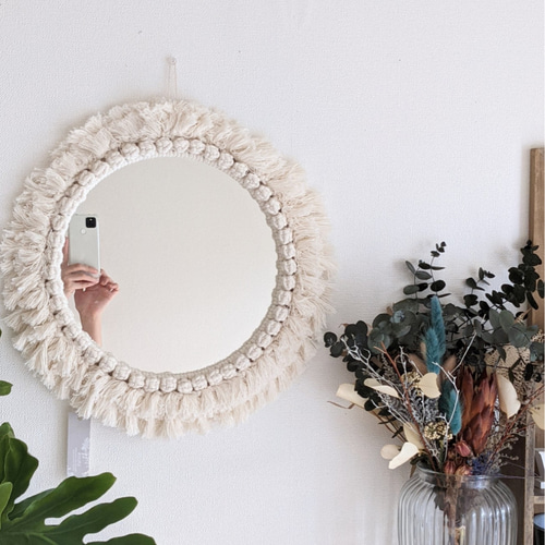 big‼︎ マクラメタペストリー ❇︎ マクラメタペストリー♡BIGサイズ♡生成×グレージュ タペストリー