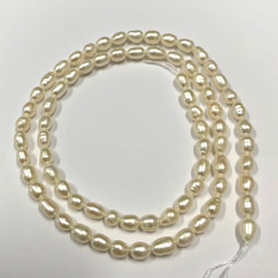 淡水珍珠B級珍珠珠1類大米約36厘米白色約3.5-4毫米[AFP] 77-r35w 第2張的照片