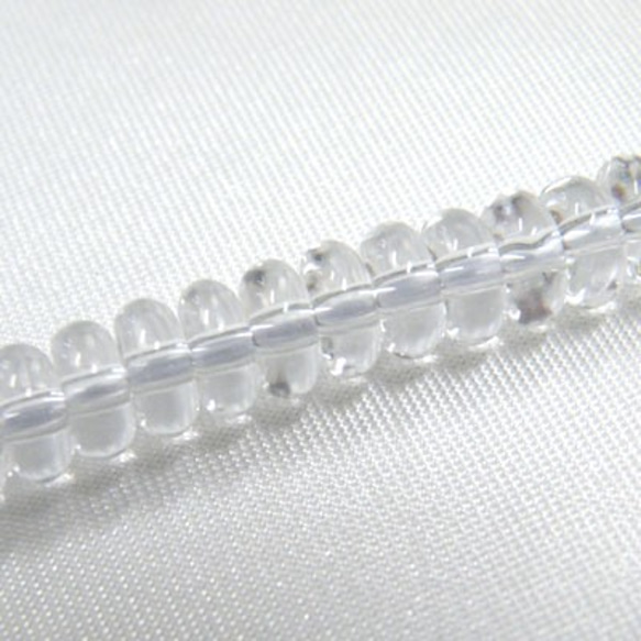 水晶水晶鈕扣型6mm 1系列約20cm [法新社]天然石cl-b6 第1張的照片