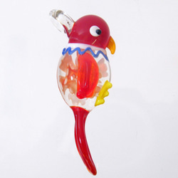 玻璃挂件鳥紅色威尼斯玻璃般的動物vene-T1R [AFP] 第1張的照片