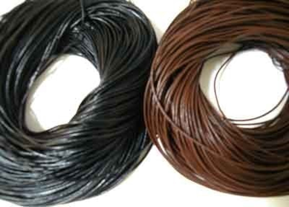 皮革繩皮革繩寬度 1mm 黑色 2m 切割零件 [法新社] Himo-1bk 第2張的照片