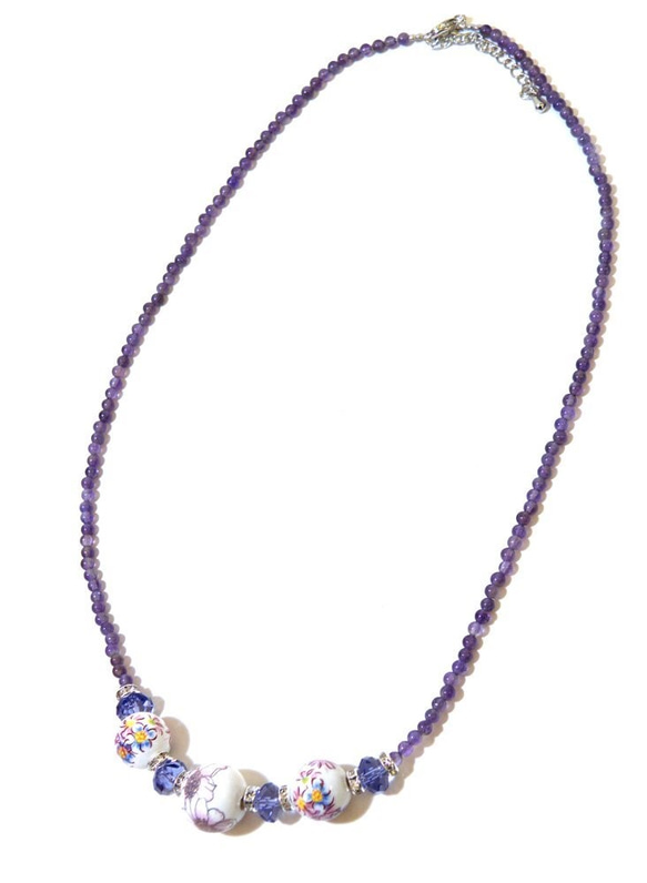 陶器珠和紫水晶項鍊設計手工試劑盒[AFP] kne3-130730a 第4張的照片