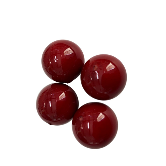kaibb-14r 貝殼珍珠原子珠約 14 毫米紅色大珠 4 顆單獨販售 [法新社] 第1張的照片