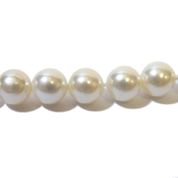 kaibb-06w 貝殼珍珠圓珠約 6 毫米白色 15 顆單獨出售 [法新社] 第1張的照片