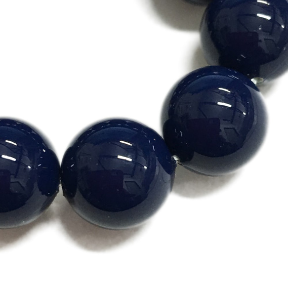kaibb-06n 貝殼珍珠圓珠 約 6 毫米深藍色 15 顆單獨出售 [法新社] 第1張的照片