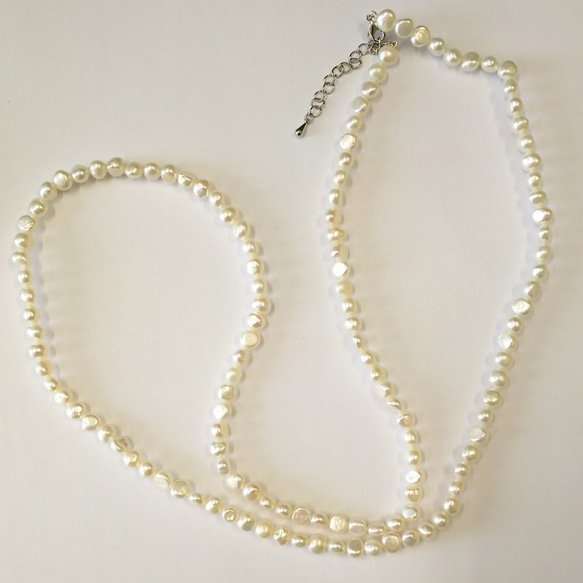 淡水珍珠約6mm A級珍珠項鍊約80cm白色[AFP] 77ne-65awm 第1張的照片