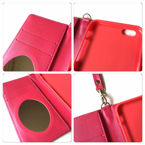 手帳式iPhone 6 6S字母粉紅色的Vivit鏡 第4張的照片