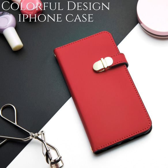 手帳式iPhone有大鏡子5 5S SE 6 6S 6plus 6splus case red 第1張的照片