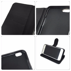 手帳式iPhone6​​ 6S case，人字布黑珠寶 第4張的照片
