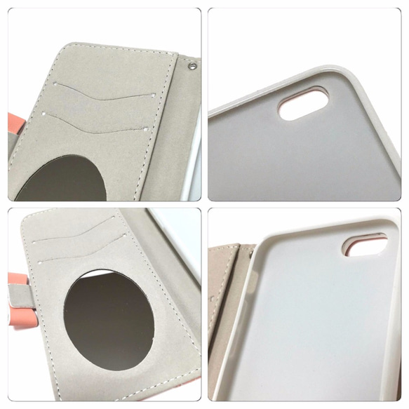 手帳式iPhone6​​ 6S case 淡粉色 絲帶魅力鏡 第3張的照片