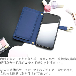 有大鏡子5 5S 6 6S 6plus 6splus case 黑×海軍手帳式iPhone 第3張的照片