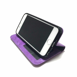 手帳式iPhone 5 5S SE 6 6S 6plus 6splus情況絎縫紫 第5張的照片